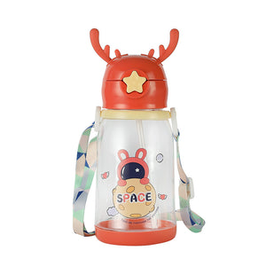 New Internet Red Cup cartoon water Cup children's large capacity antler plastic cup student gift sippy cup.