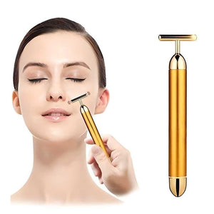 24K Gold Energy Beauty Bar Electric Facial Massage Roller - Grabiffy