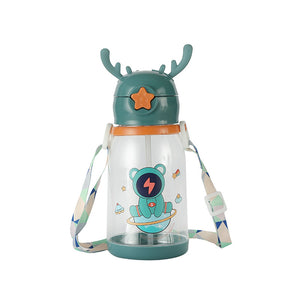 New Internet Red Cup cartoon water Cup children's large capacity antler plastic cup student gift sippy cup.