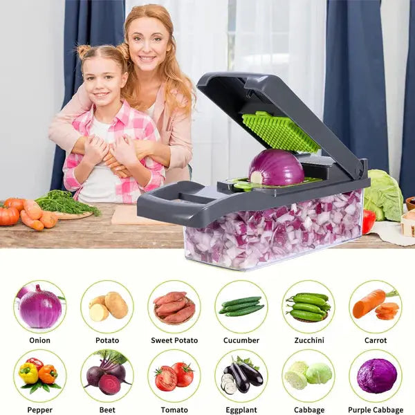 NoorAura™ Multifunctional Vegetable Slicer.